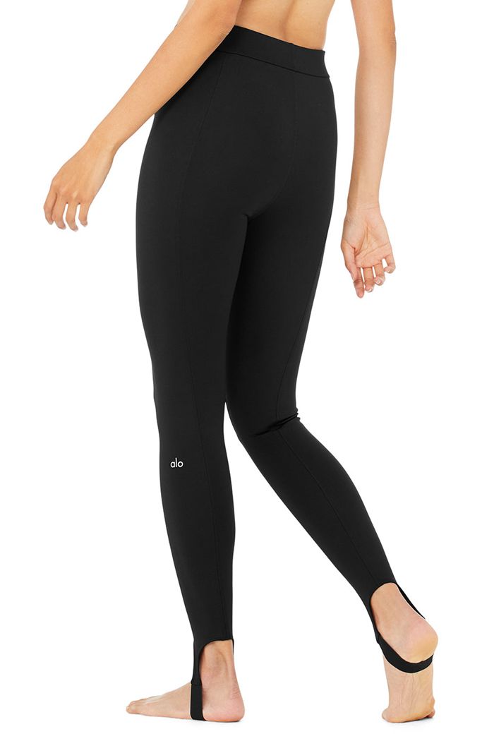 Leggins Alo Yoga High-Cintura Classic Stirrup Mujer Negros | 482619WVA