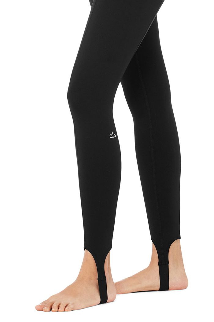 Leggins Alo Yoga High-Cintura Classic Stirrup Mujer Negros | 482619WVA