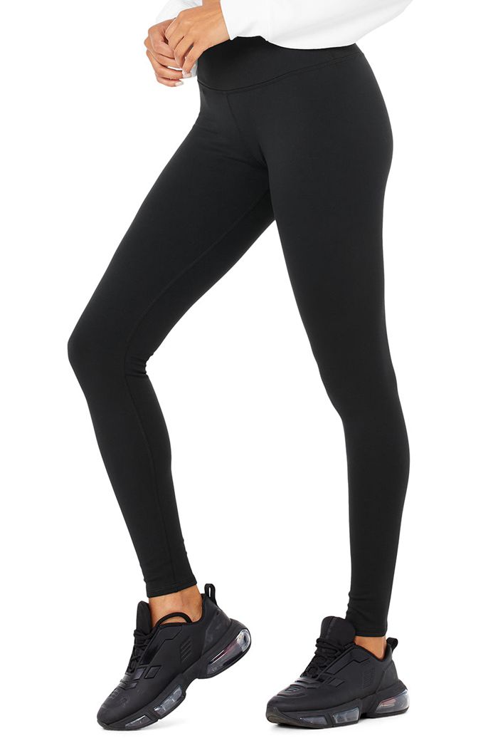 Leggins Alo Yoga High-Cintura Invierno Warmth Plush Mujer Negros | 063291JSV