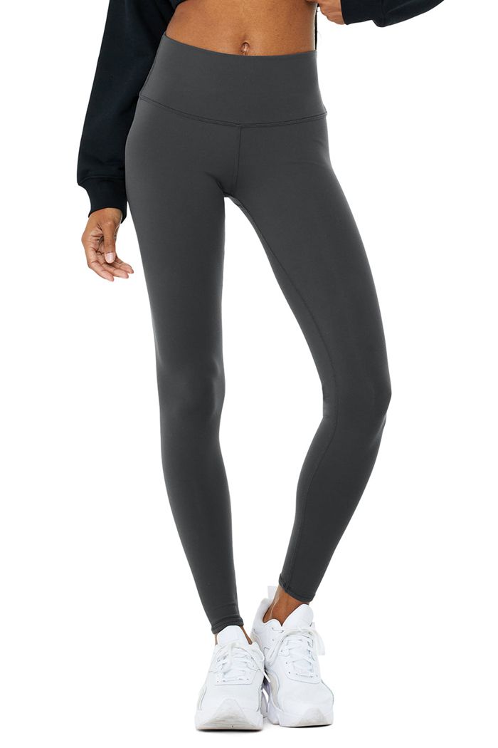 Leggins Alo Yoga High-Cintura Invierno Warmth Plush Mujer Grises Oscuro | 534016QYL