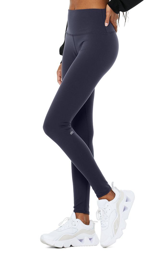 Leggins Alo Yoga High-Cintura Invierno Warmth Plush Mujer Negros | 954671BAS