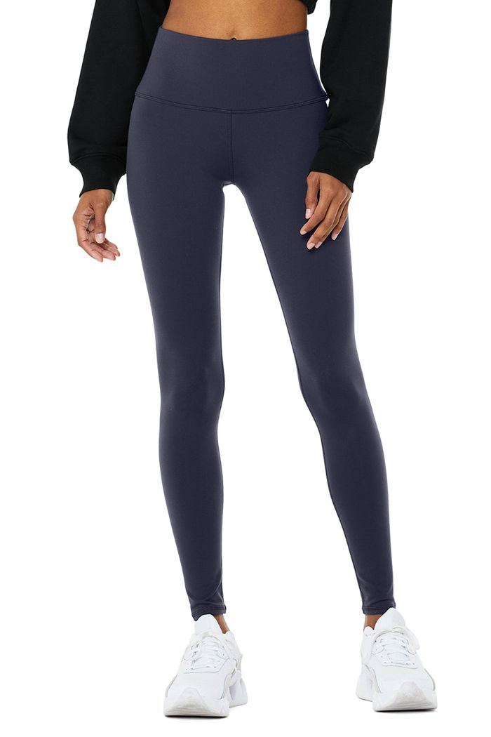 Leggins Alo Yoga High-Cintura Invierno Warmth Plush Mujer Negros | 954671BAS