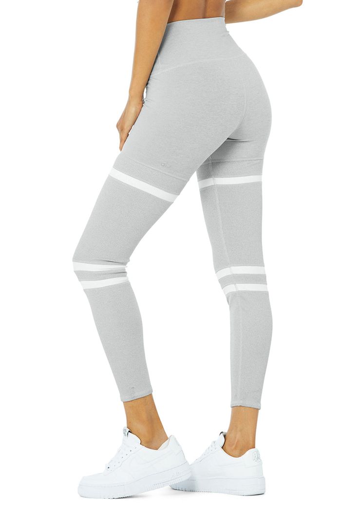 Leggins Alo Yoga High-Cintura Legit Mujer Grises Blancos | 146592NBL