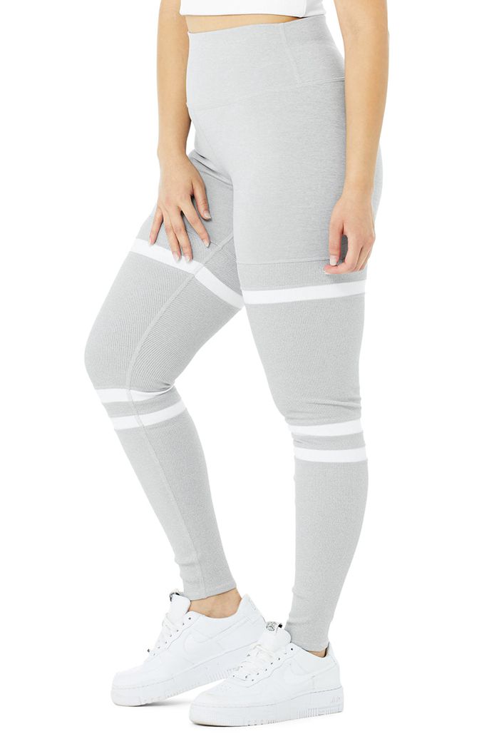 Leggins Alo Yoga High-Cintura Legit Mujer Grises Blancos | 146592NBL