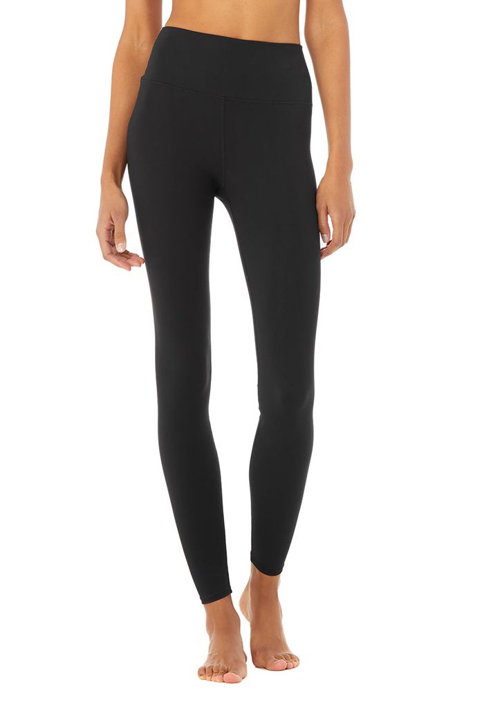 Leggins Alo Yoga High-Cintura Solid Vapor Mujer Negros | 947530PAQ