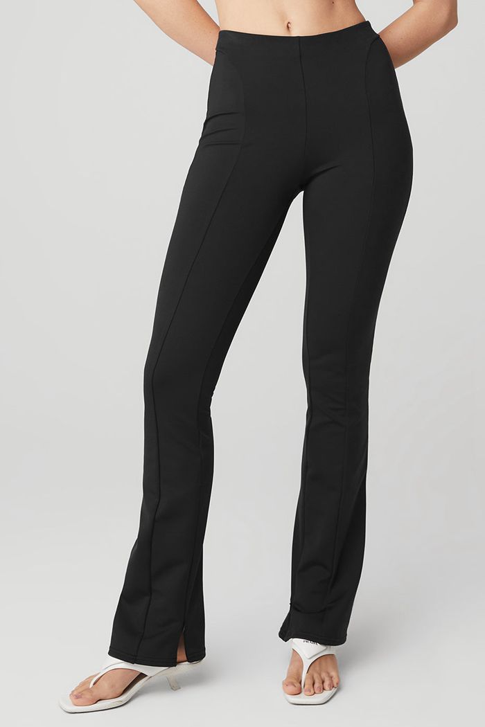 Leggins Alo Yoga High-Cintura Zip It Flare Mujer Negros | 048927IFU