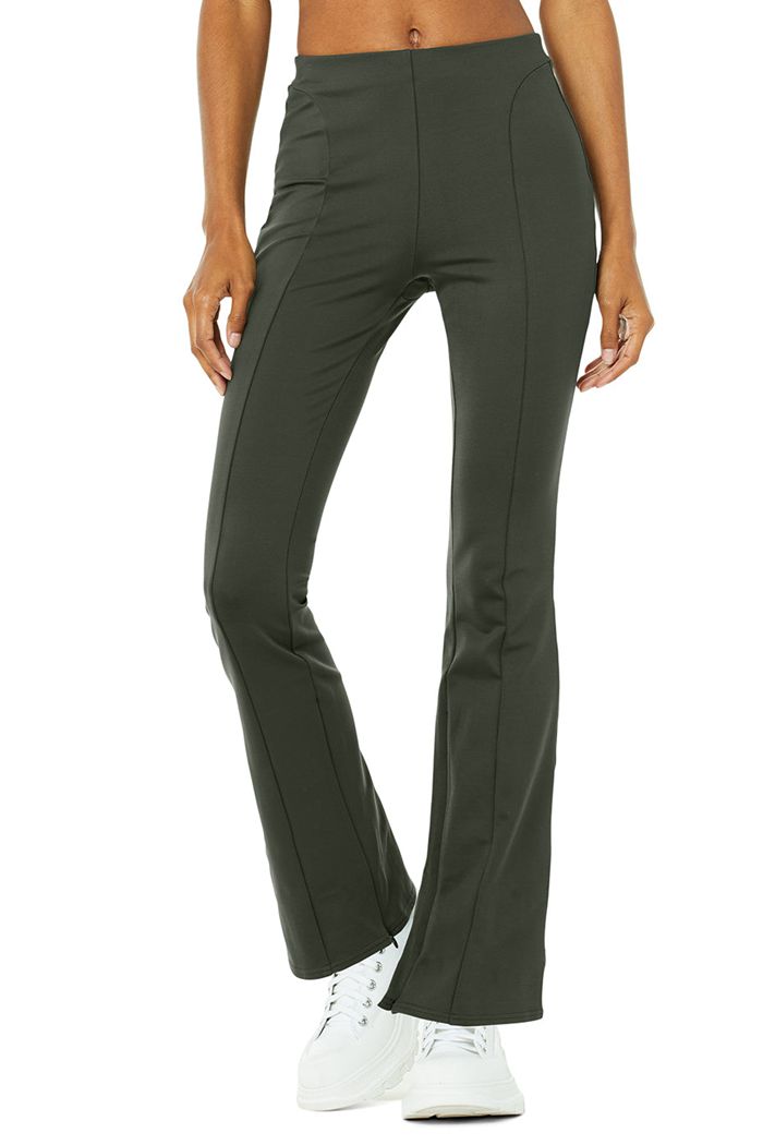 Leggins Alo Yoga High-Cintura Zip It Flare Mujer Verdes Oscuro | 426750VWD