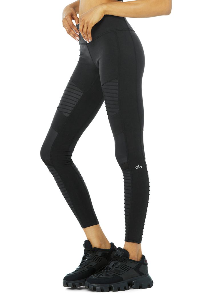 Leggins Alo Yoga Moto Mujer Negros | 021698ATD