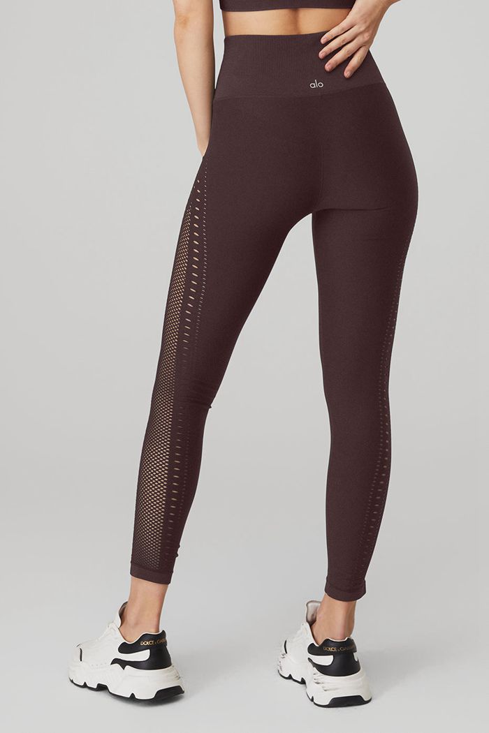 Leggins Alo Yoga Seamless High-Cintura 7/8 Open Air Mujer Negros | 984053TKH