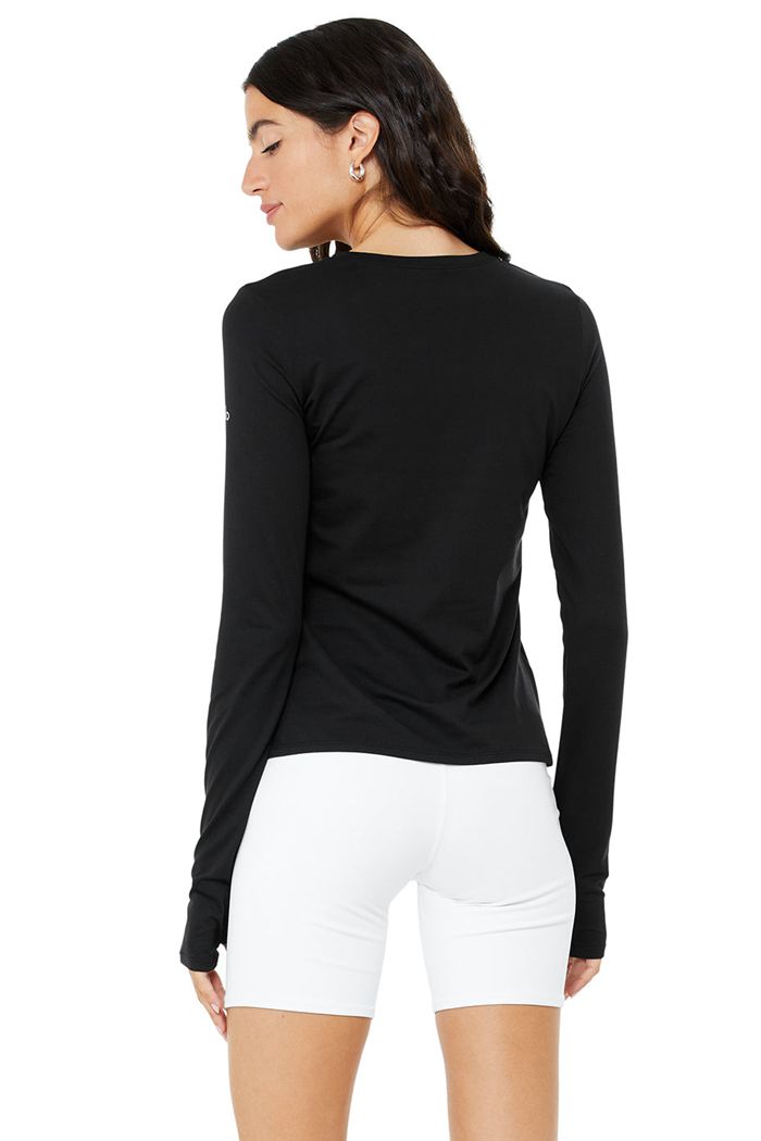 Long Sleeve Alo Yoga Alosoft Finesse Mujer Negros | 015837XEI