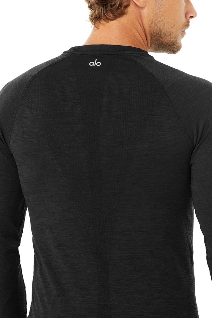 Long Sleeve Alo Yoga Amplify Seamless Hombre Negros | 048762TEK