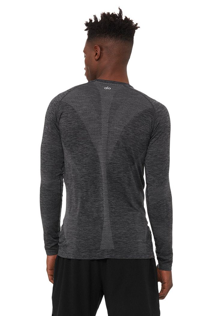 Long Sleeve Alo Yoga Amplify Seamless Hombre Negros | 317065YJV