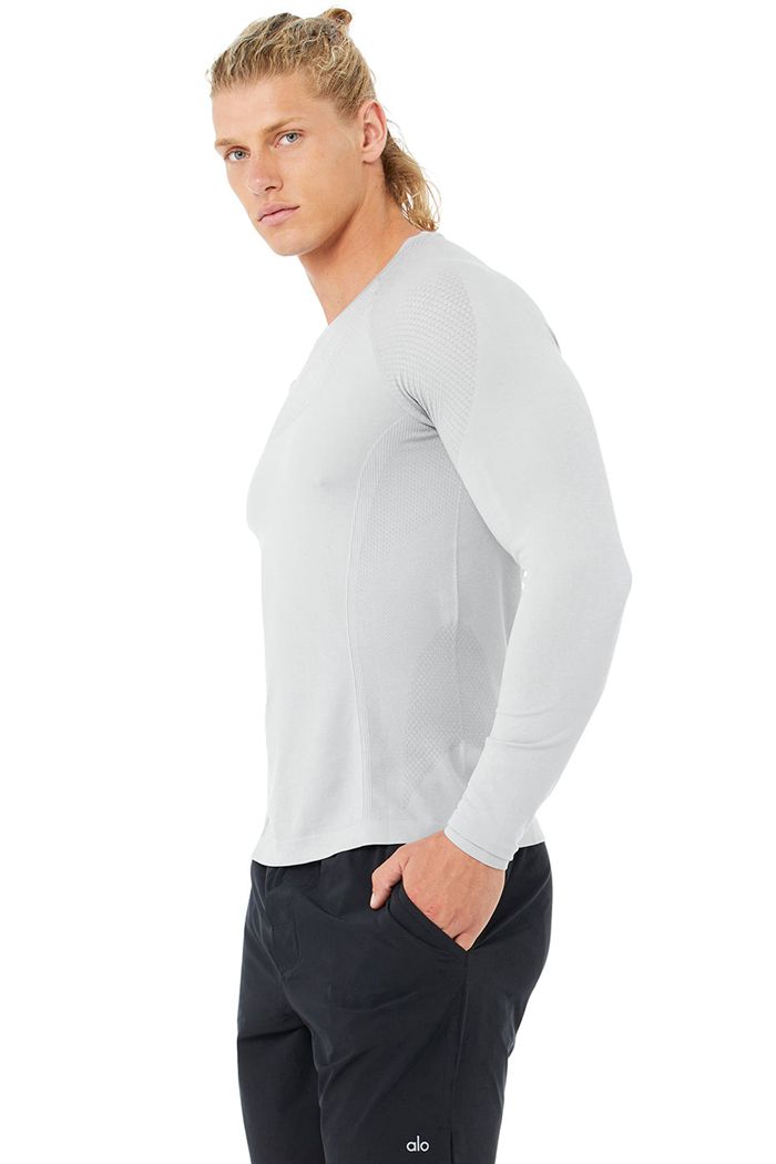 Long Sleeve Alo Yoga Amplify Seamless Hombre Grises | 421903SDJ