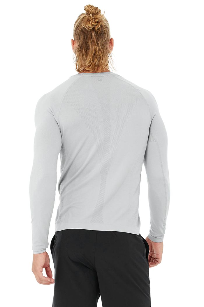 Long Sleeve Alo Yoga Amplify Seamless Hombre Grises | 421903SDJ