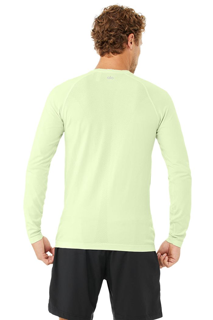 Long Sleeve Alo Yoga Amplify Seamless Hombre Verdes | 541097VPX