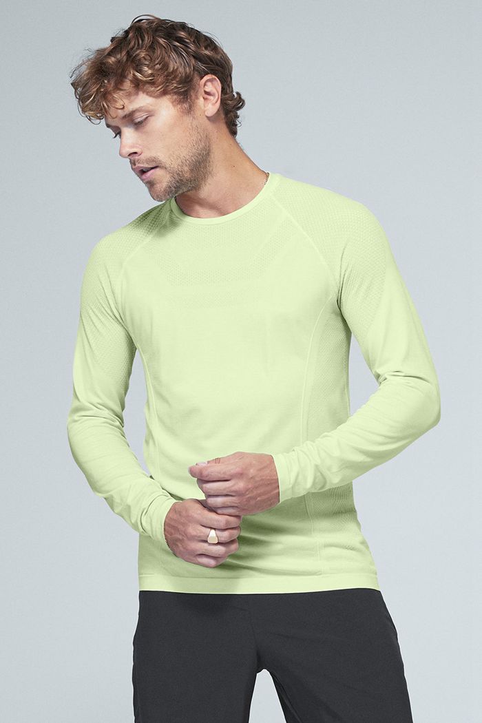 Long Sleeve Alo Yoga Amplify Seamless Hombre Verdes | 541097VPX