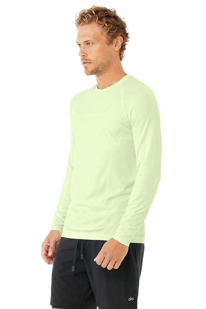 Long Sleeve Alo Yoga Amplify Seamless Hombre Verdes | 541097VPX