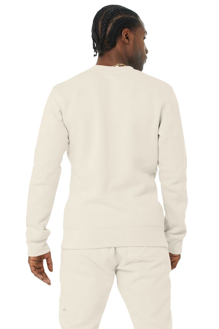 Long Sleeve Alo Yoga Base Sweatshirt Hombre Beige | 047296IUD