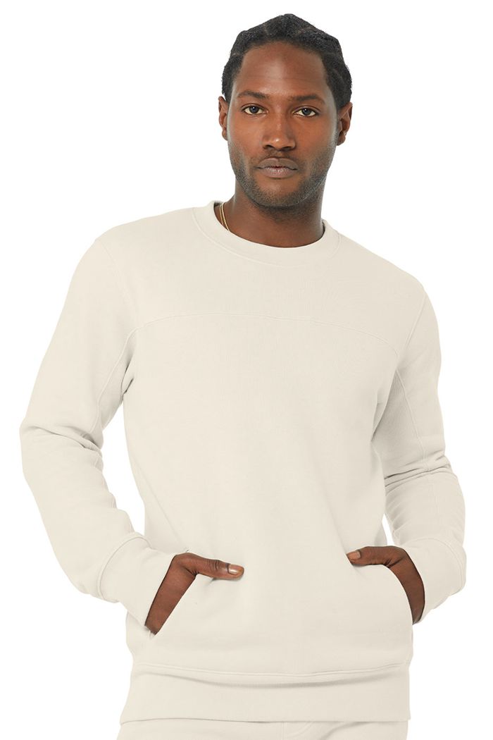 Long Sleeve Alo Yoga Base Sweatshirt Hombre Beige | 047296IUD