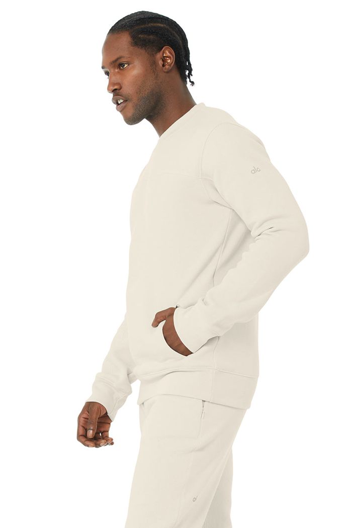 Long Sleeve Alo Yoga Base Sweatshirt Hombre Beige | 047296IUD