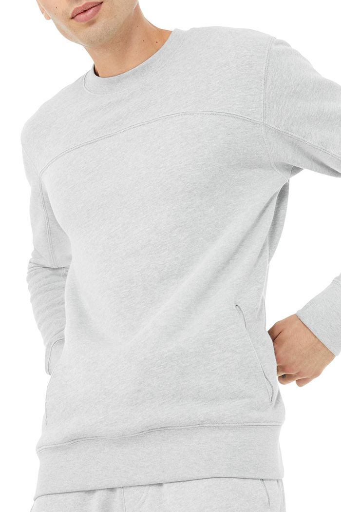 Long Sleeve Alo Yoga Base Sweatshirt Hombre Grises | 435278JNL