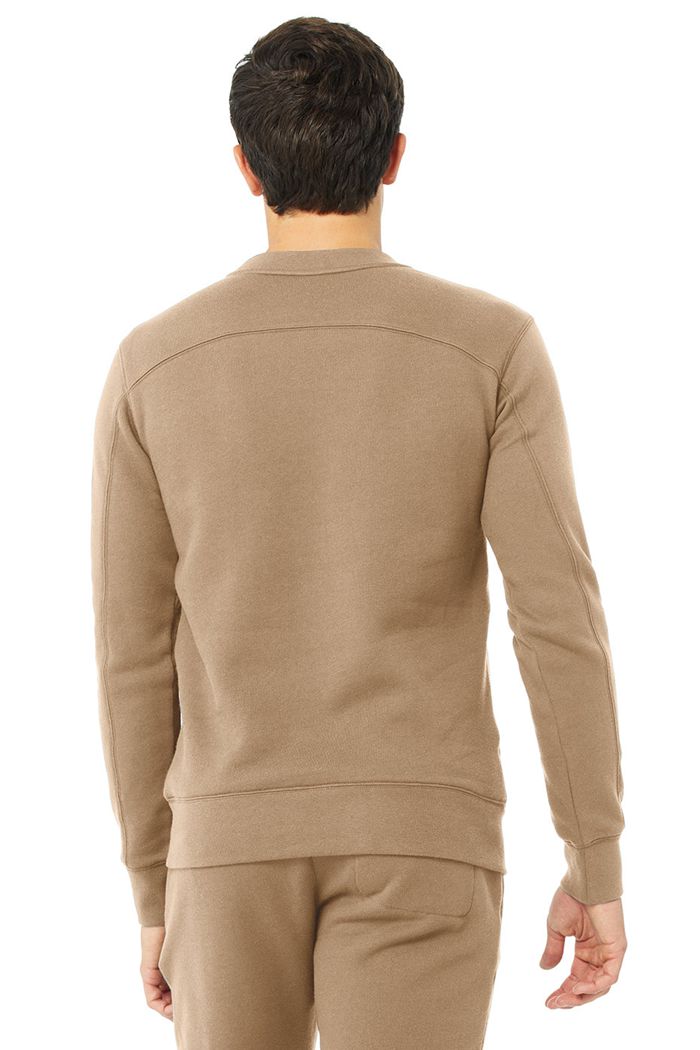 Long Sleeve Alo Yoga Base Sweatshirt Hombre Marrom | 517302AFX