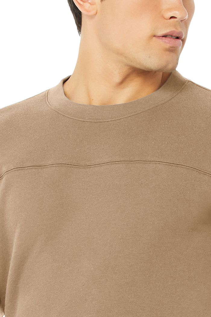 Long Sleeve Alo Yoga Base Sweatshirt Hombre Marrom | 517302AFX