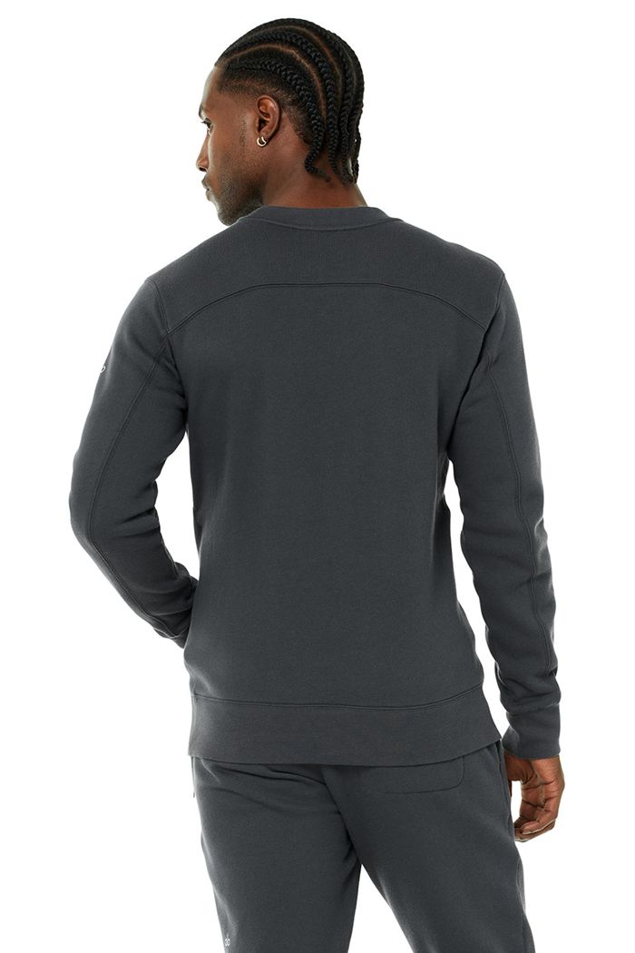 Long Sleeve Alo Yoga Base Sweatshirt Hombre Grises Oscuro | 730952MXC