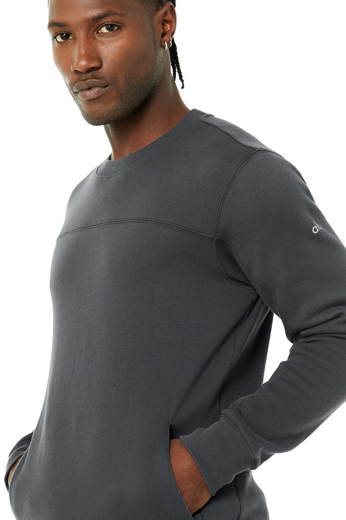 Long Sleeve Alo Yoga Base Sweatshirt Hombre Grises Oscuro | 730952MXC