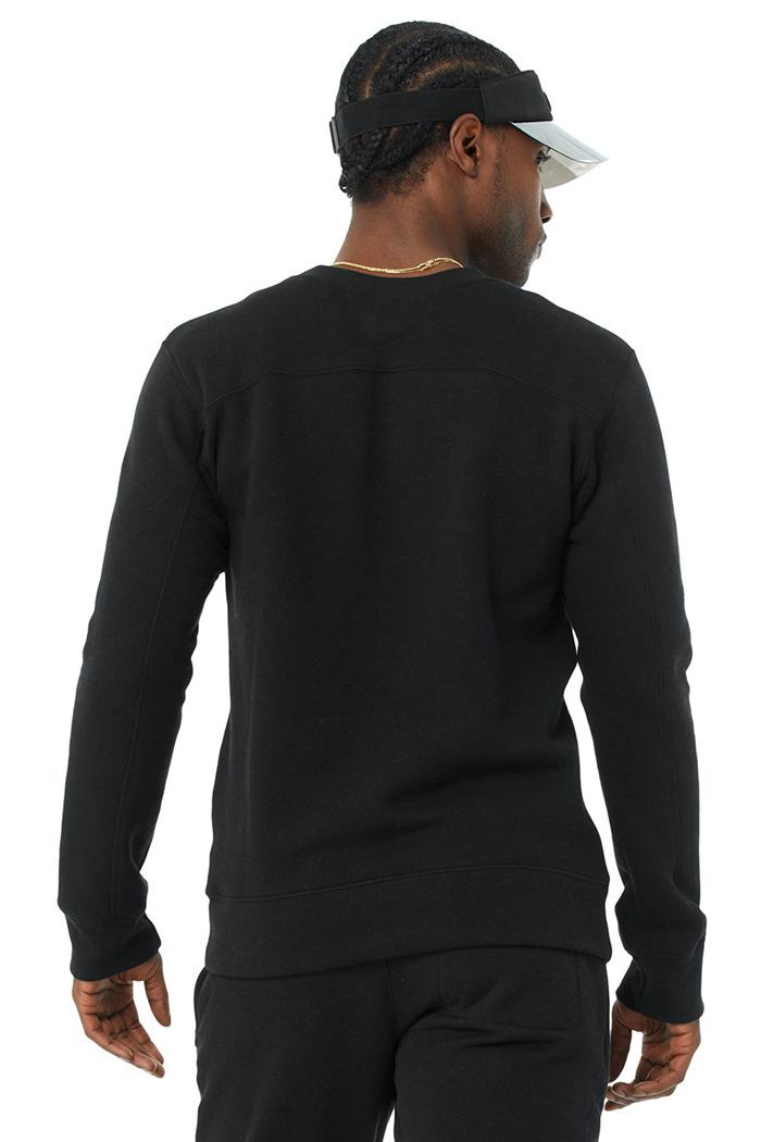 Long Sleeve Alo Yoga Base Sweatshirt Hombre Negros | 931507WEF