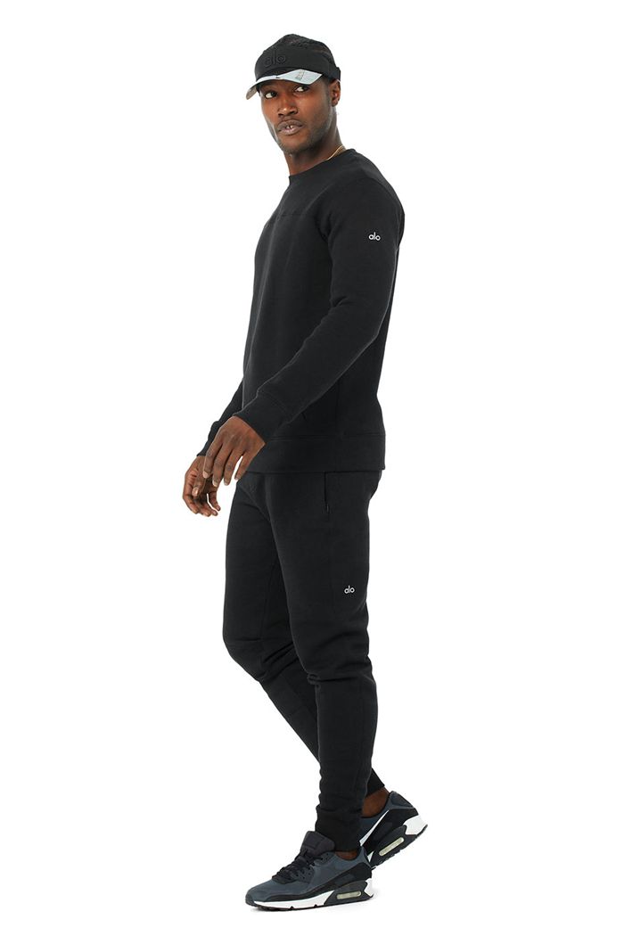 Long Sleeve Alo Yoga Base Sweatshirt Hombre Negros | 931507WEF