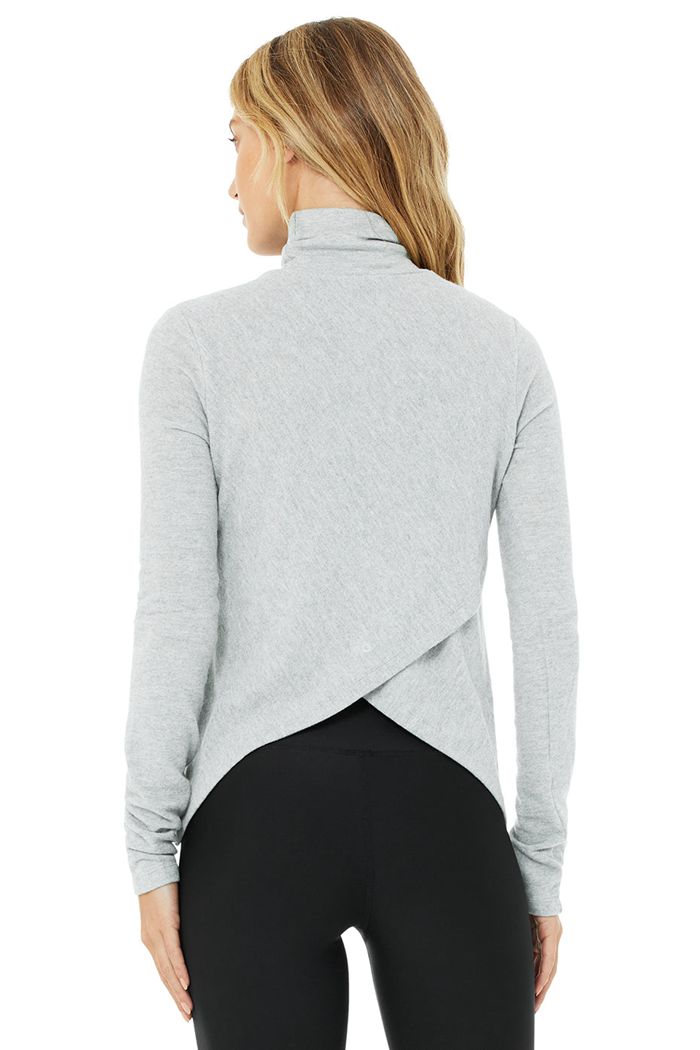 Long Sleeve Alo Yoga Embrace Mujer Grises | 176495GYF