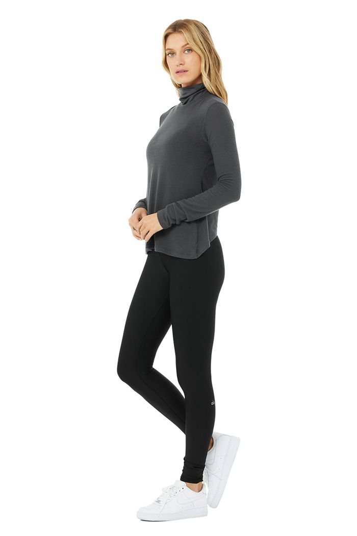 Long Sleeve Alo Yoga Embrace Mujer Grises Oscuro | 193724EKL