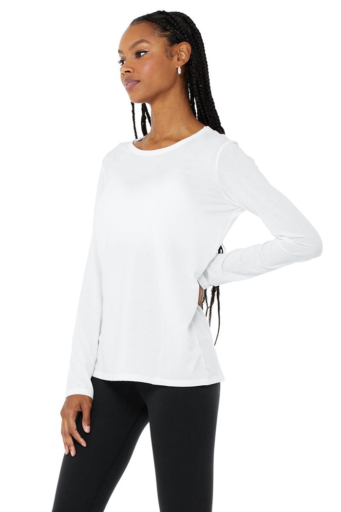 Long Sleeve Alo Yoga Motion Mujer Blancos | 274936SZJ