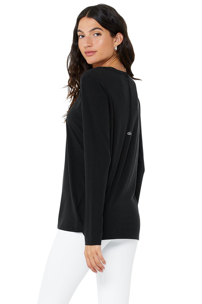 Long Sleeve Alo Yoga Motion Mujer Negros | 583712BWX