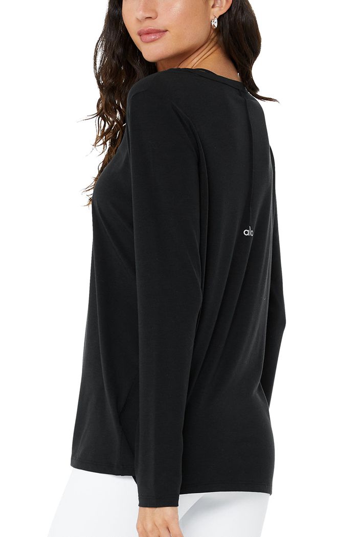 Long Sleeve Alo Yoga Motion Mujer Negros | 583712BWX