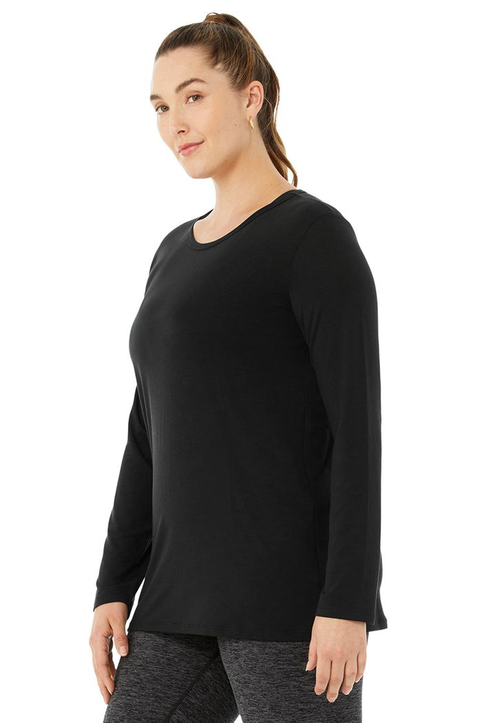 Long Sleeve Alo Yoga Motion Mujer Negros | 583712BWX