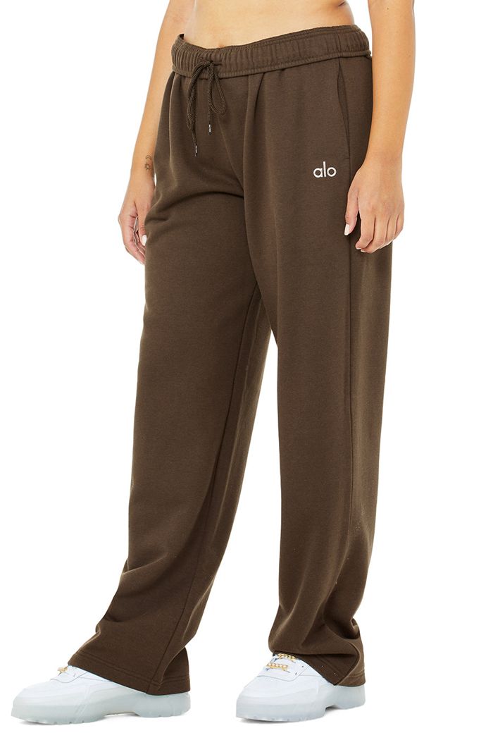 Pantalones Alo Yoga Accolade Straight Leg Sweat Mujer Negros | 241085YDG