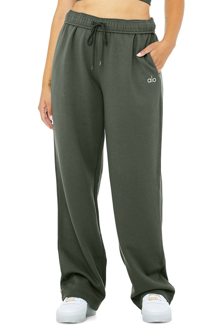 Pantalones Alo Yoga Accolade Straight Leg Sweat Mujer Verdes Oscuro | 426389LSF