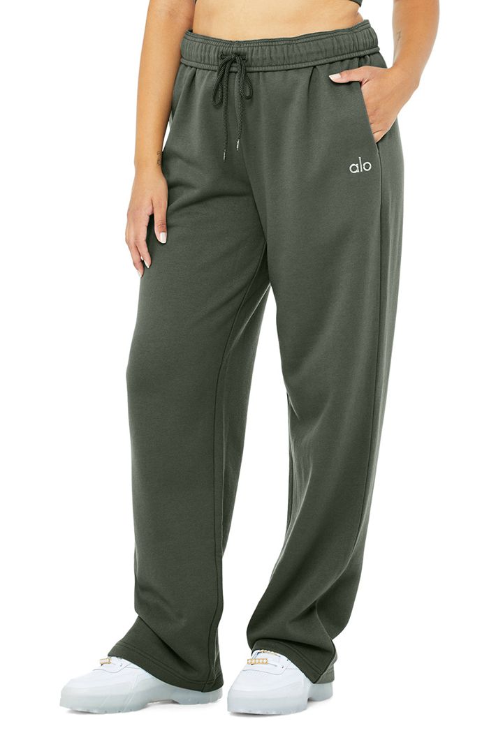 Pantalones Alo Yoga Accolade Straight Leg Sweat Mujer Verdes Oscuro | 426389LSF