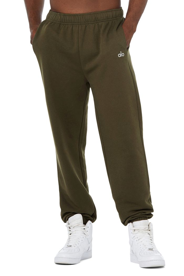 Pantalones Alo Yoga Accolade Sweat Hombre Verde Oliva Oscuro | 960487GSW