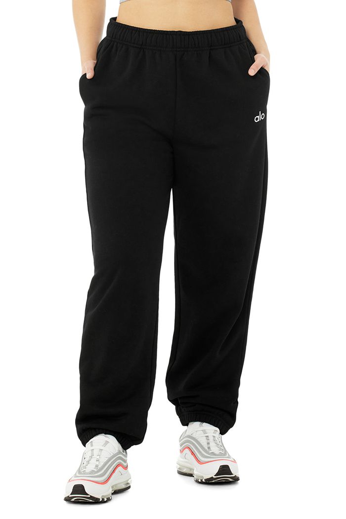 Pantalones Alo Yoga Accolade Sweat Mujer Negros | 471569MSR