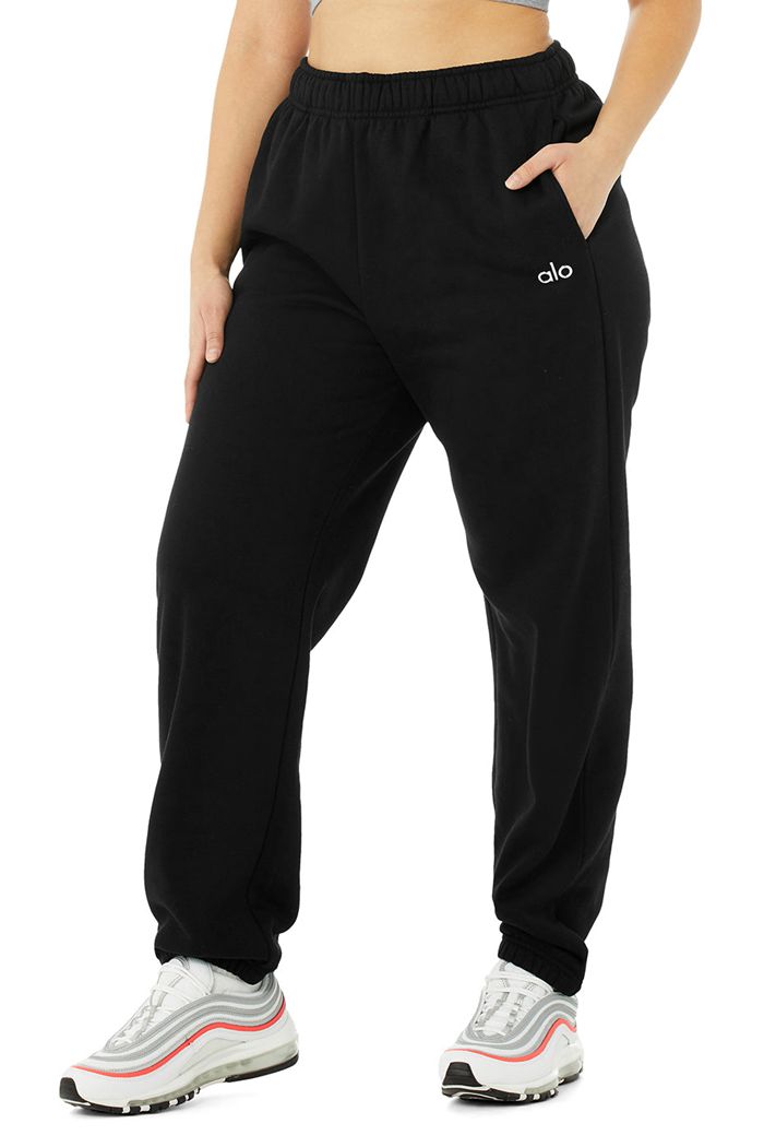 Pantalones Alo Yoga Accolade Sweat Mujer Negros | 471569MSR