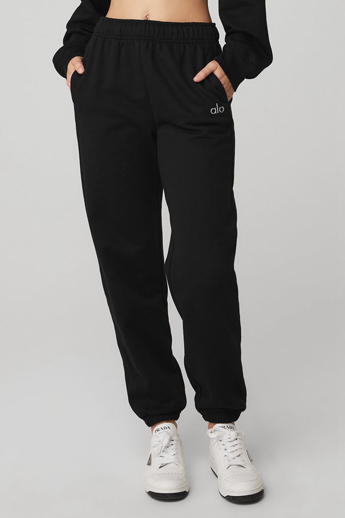 Pantalones Alo Yoga Accolade Sweat Mujer Negros | 471569MSR