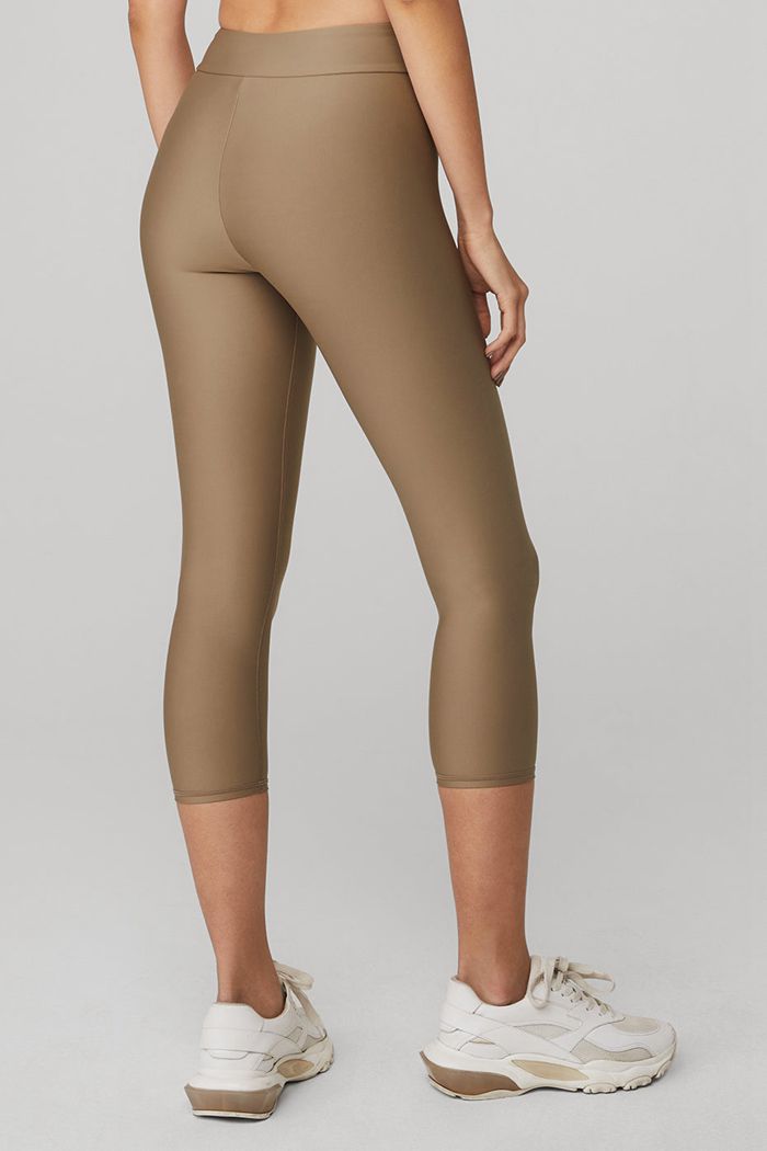 Pantalones Alo Yoga Airlift High-Cintura Conceal-Zip Capri Mujer Marrom | 079281KUL