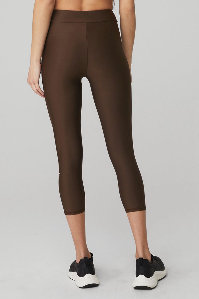 Pantalones Alo Yoga Airlift High-Cintura Conceal-Zip Capri Mujer Negros | 941382MFD