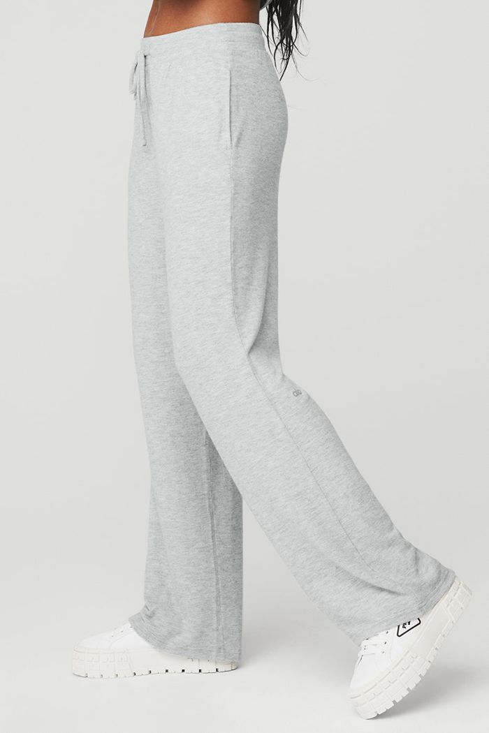 Pantalones Alo Yoga Alolux High-Cintura Soho Anchos Leg Mujer Grises | 013467XOM