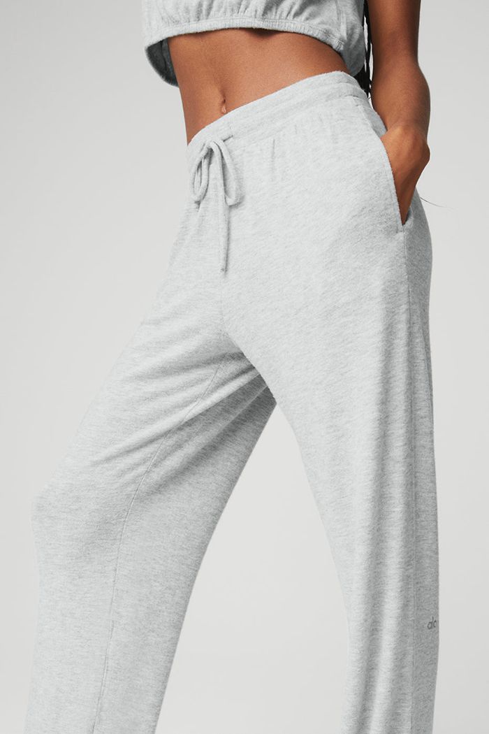 Pantalones Alo Yoga Alolux High-Cintura Soho Anchos Leg Mujer Grises | 013467XOM