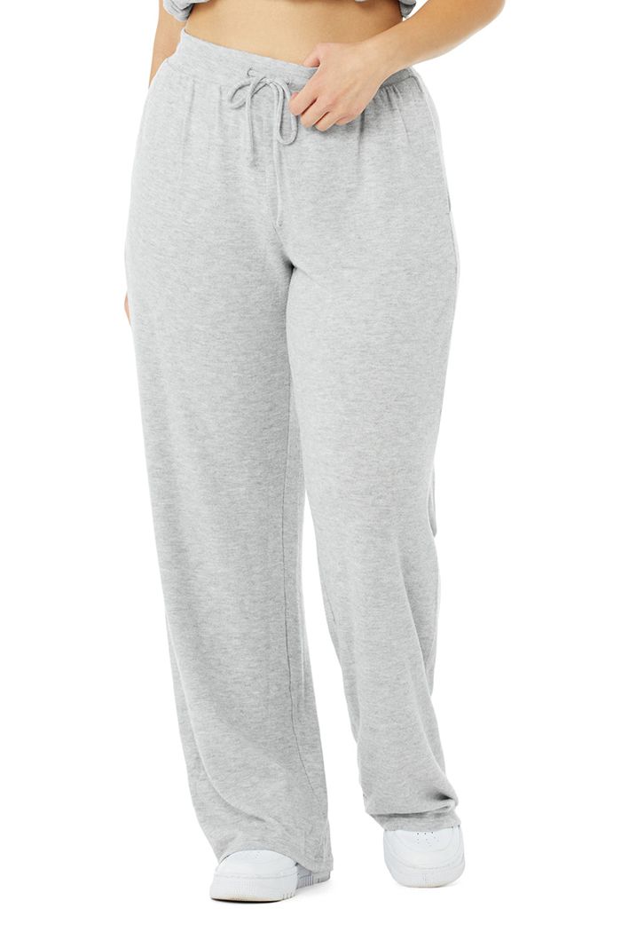 Pantalones Alo Yoga Alolux High-Cintura Soho Anchos Leg Mujer Grises | 013467XOM