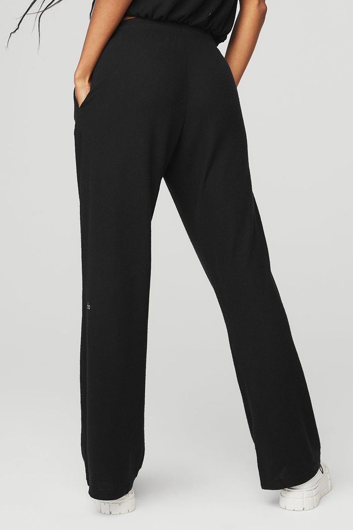 Pantalones Alo Yoga Alolux High-Cintura Soho Anchos Leg Mujer Negros | 723481JLR